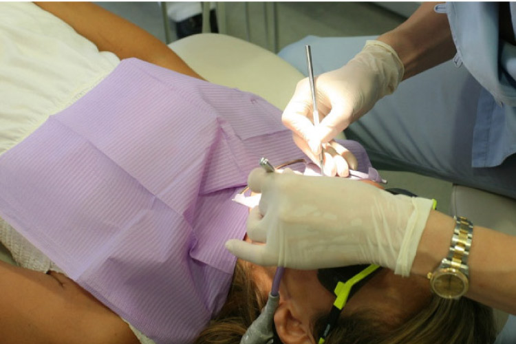 patient undergoing root canal therapy