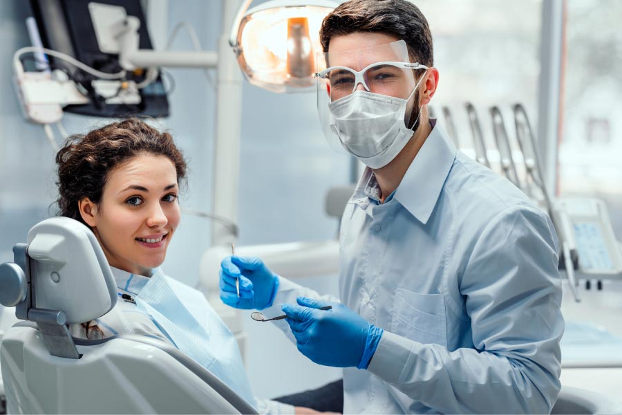 young girl at the dentist for a semi annual cleaning